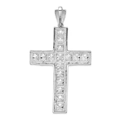 Sterling Silver Rhodium-plated CZ Cross Pendant QP1490