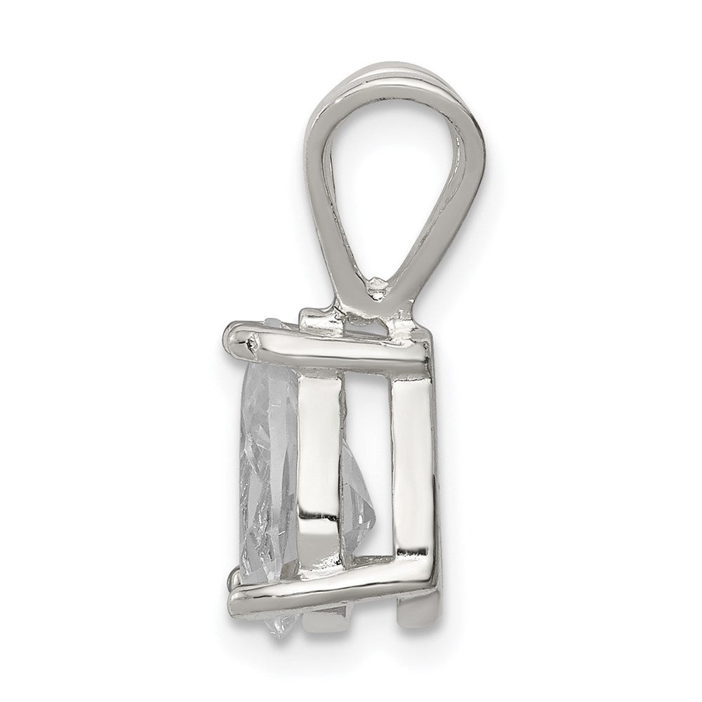 Sterling Silver Pear CZ Pendant QP15