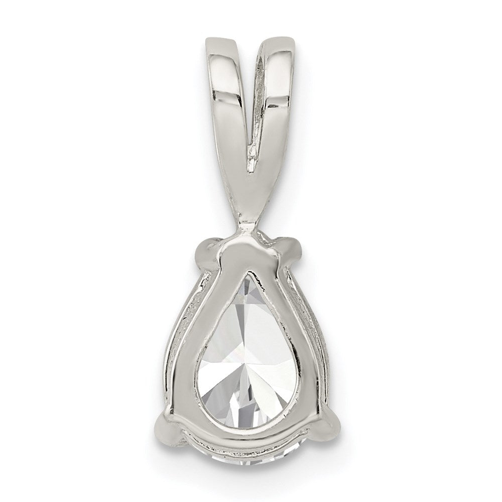 Sterling Silver Pear CZ Pendant QP15