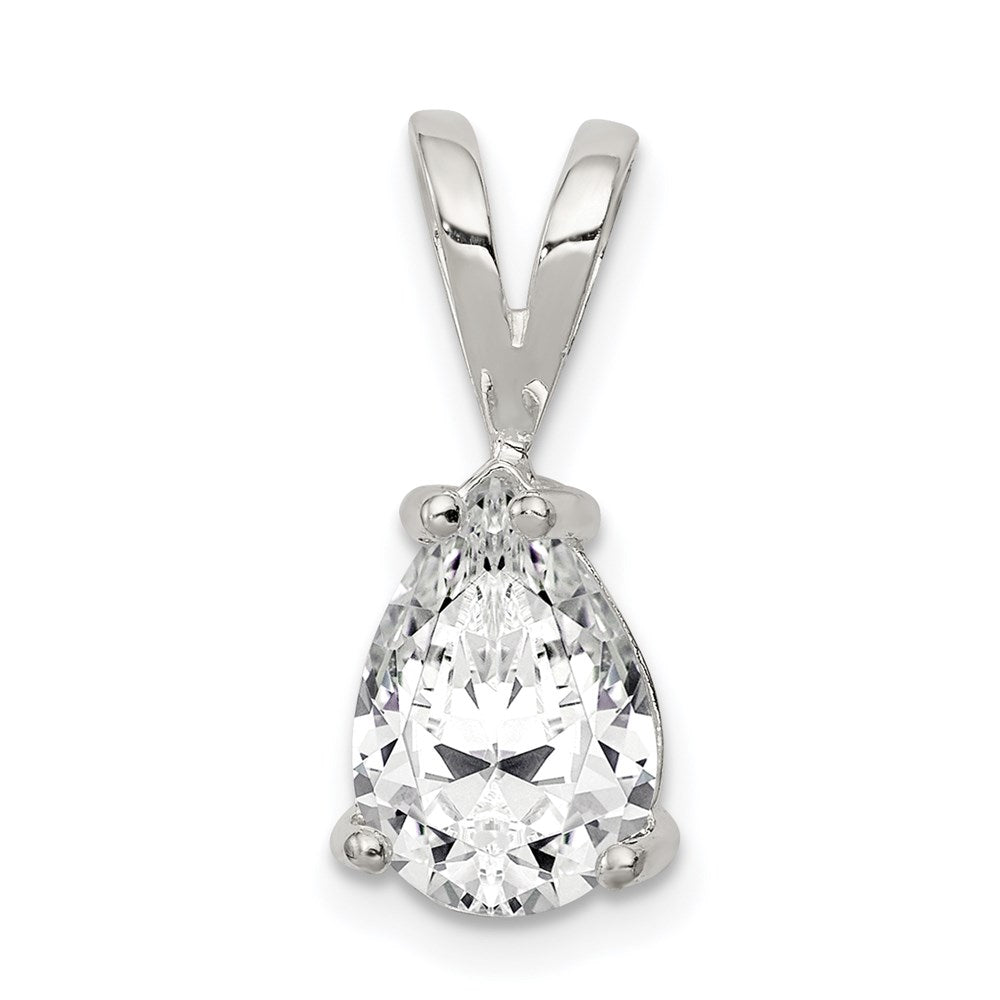 Sterling Silver Pear CZ Pendant QP15