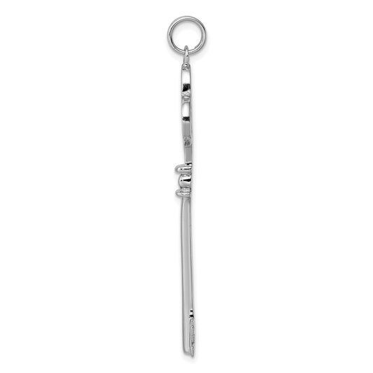 Sterling Silver Rhodium-plated Key Pendant QP1520
