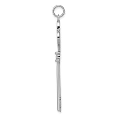 Sterling Silver Rhodium-plated Key Pendant QP1520