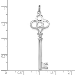 Sterling Silver Rhodium-plated Key Pendant QP1520