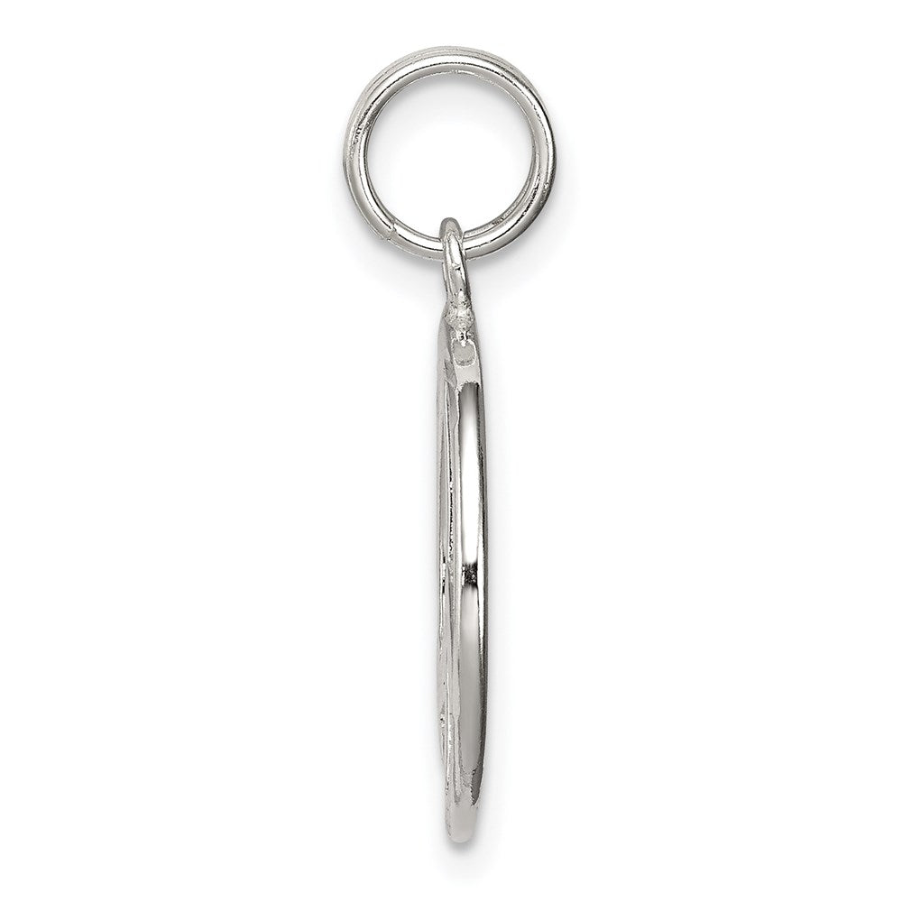 Sterling Silver Diamond-Cut Peace Symbol Charm QP1828