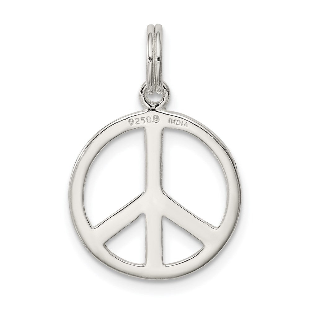 Sterling Silver Diamond-Cut Peace Symbol Charm QP1828