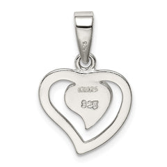 Sterling Silver Rhodium-plated Created Blue Opal Inlay Heart Pendant QP1894