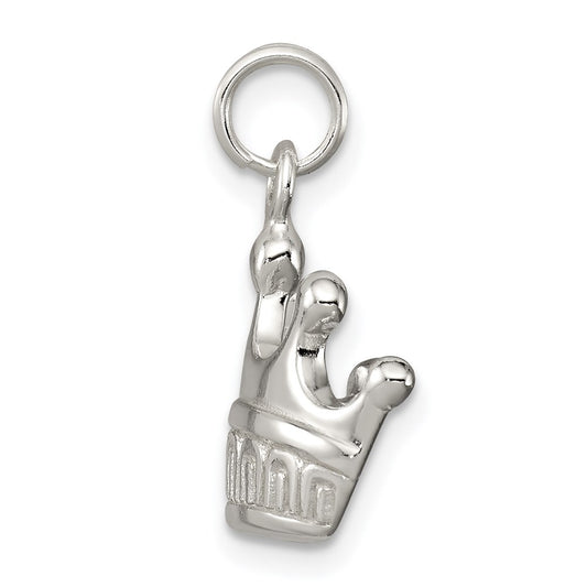 Sterling Silver Polished Crown Charm QP1951