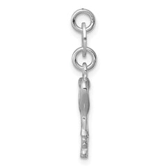 Sterling Silver Rhodium-plated Polished Lock & Key Charm QP1989