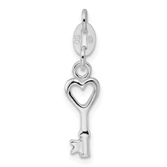 Sterling Silver Rhodium-plated Polished Lock & Key Charm QP1989