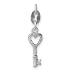 Sterling Silver Rhodium-plated Polished Lock & Key Charm QP1989