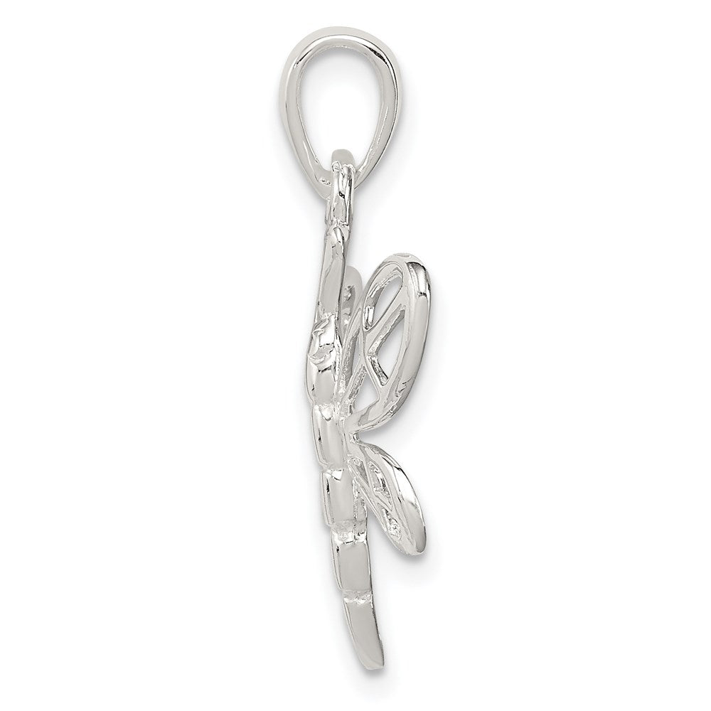 Sterling Silver Polished Dragonfly Pendant QP2144