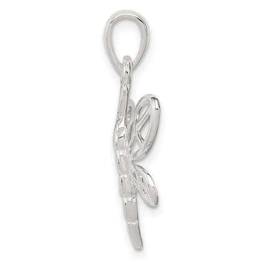 Sterling Silver Polished Dragonfly Pendant QP2144