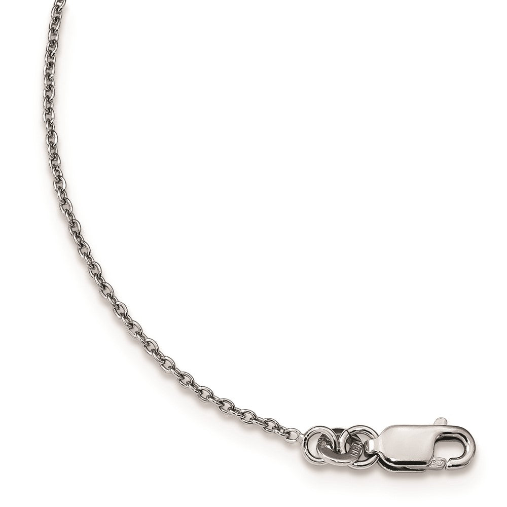 White Night Sterling Silver Rhodium-plated Black and White Diamond Heart 18 Inch Necklace with 2 Inch Extender QP2336
