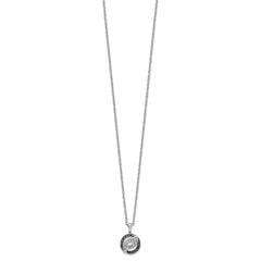 White Night Sterling Silver Rhodium-plated Black and White Diamond 18 Inch Necklace with 2 Inch Extender QP2369