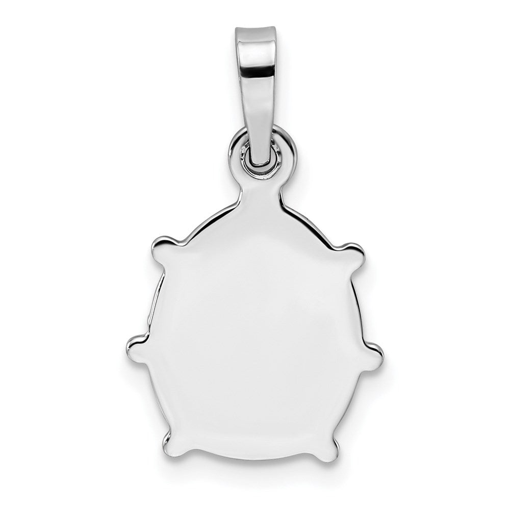 Sterling Silver Rhodium-plated Enameled Ladybug Pendant QP2414