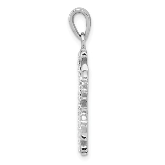 Sterling Silver Rhodium Plated Stellux Crystal Snowflake Pendant QP2472