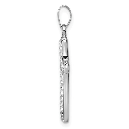 Sterling Silver Rhodium Plated Stellux Crystal Cross Pendant QP2489