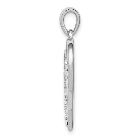 Sterling Silver Rhodium-plated Stellux Crystal Double Heart Pendant QP2490