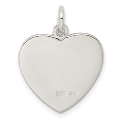 Sterling Silver Stellux Pink Awareness Ribbon w/ Heart Pendant QP2498