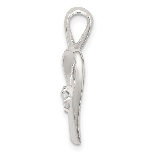 Sterling Silver CZ & Heart Pendant QP2769