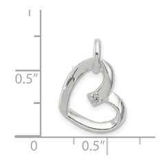 Sterling Silver Heart with CZ Pendant QP2771