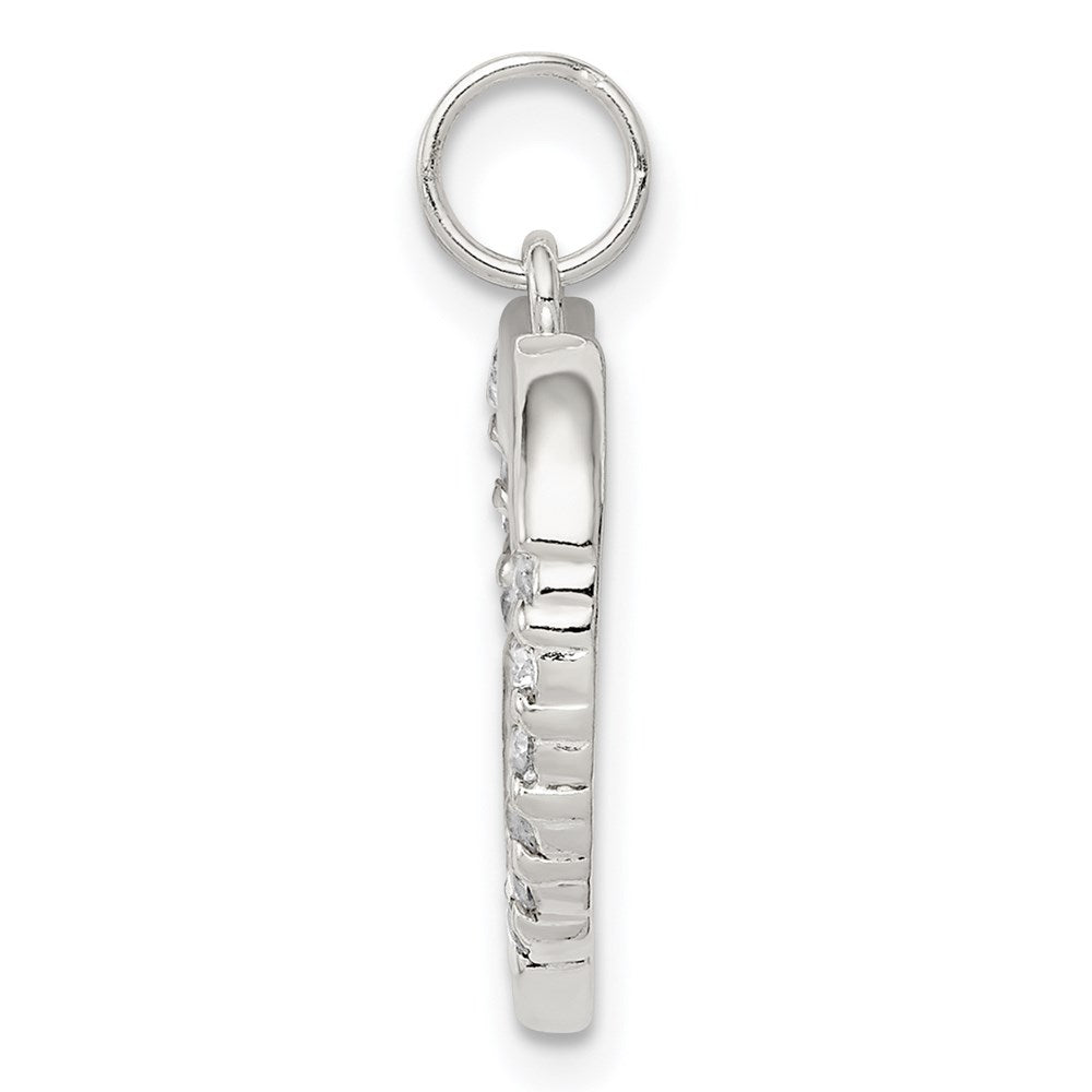 Sterling Silver CZ & Heart Pendant QP2772