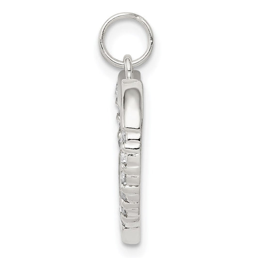 Sterling Silver CZ & Heart Pendant QP2772