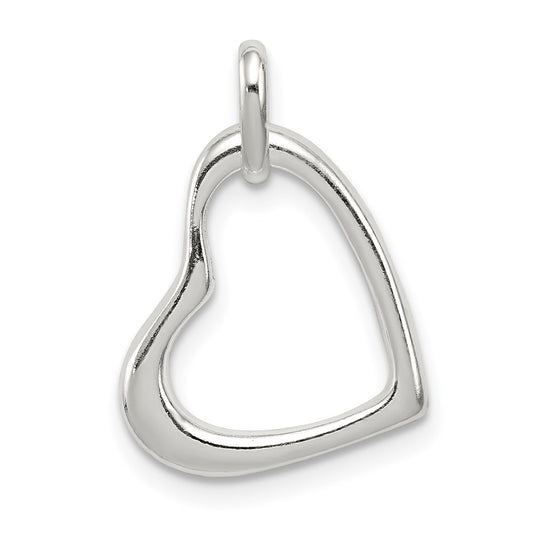 Sterling Silver Polished Open Heart Pendant QP2789
