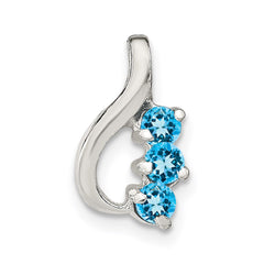 Sterling Silver Blue Topaz Chain Slide Pendant QP2818
