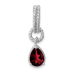 Sterling Garnet Pear Twisted Pendant QP2888GA