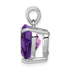 Sterling Silver Rhodium-plated Amethyst Pendant QP2902AM