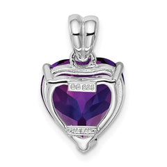 Sterling Silver Rhodium-plated Amethyst Pendant QP2902AM