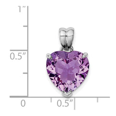 Sterling Silver Rhodium-plated Amethyst Pendant QP2902AM