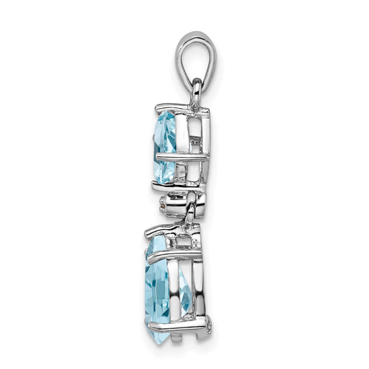 Sterling Silver Rhodium Plated Diamond & Light Swiss BT Pendant QP2956BT