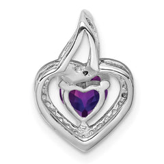 Sterling Silver Rhodium-plated Amethyst and Diamond Pendant QP3127AM