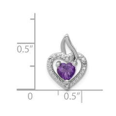 Sterling Silver Rhodium-plated Amethyst and Diamond Pendant QP3127AM