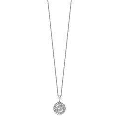 Sterling Silver Rhodium Plated Diamond Circle Necklace QP3349