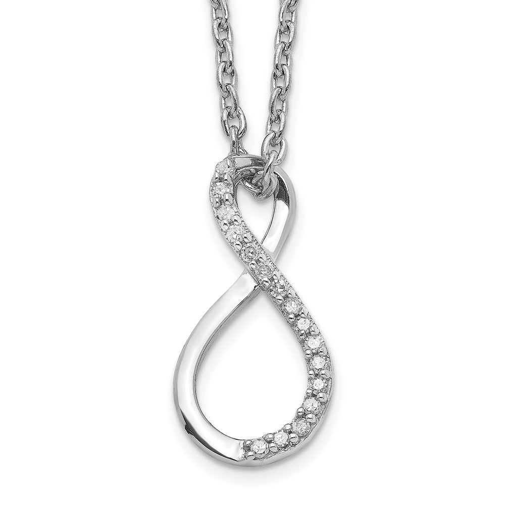 Sterling Silver Rhodium Plated Diamond Accent Infinity Necklace QP3451