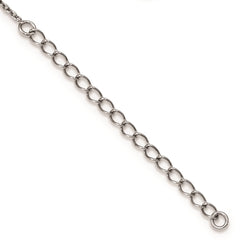 White Night Sterling Silver Rhodium-plated Blue and White Diamond Circle 18 inch Necklace with 2 Inch Extender QP3667