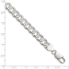 Sterling Silver 8.25mm Flat D/C Pave Curb Chain QPCB200-8
