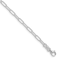 Sterling Silver Rhodium-plated Polished 2.9mm Elongated Cable ChainQPCL060R