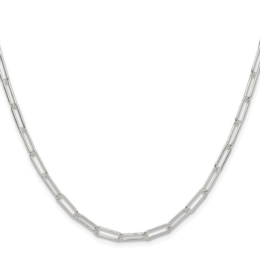 Sterling Silver Rhodium-plated Polished 3.5mm Elongated Cable ChainQPCL100R