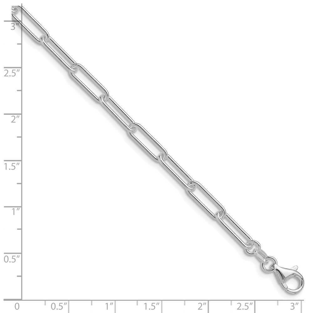 Sterling Silver Rhodium-plated Polished 4.5mm Paperclip Chain QPCL120R-8