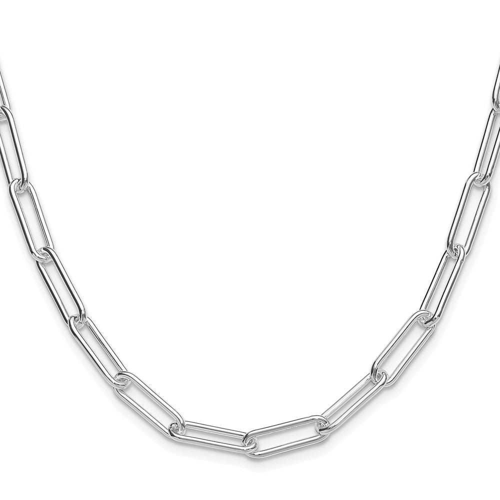 Sterling Silver Rhodium-plated Polished 5.5mm Paperclip ChainQPCL150R