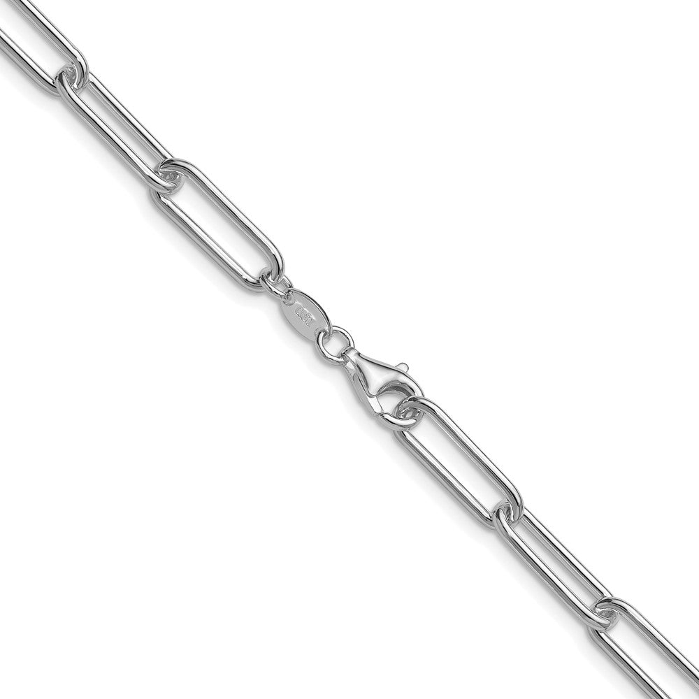 Sterling Silver Rhodium-plated Polished 5.5mm Paperclip ChainQPCL150R