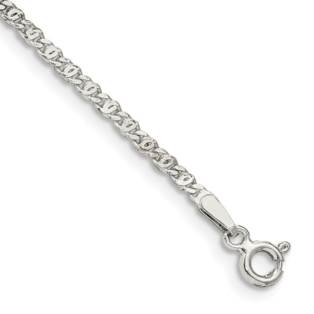 Sterling Silver 2mm Fancy Anchor Pendant Chain QPE17-8