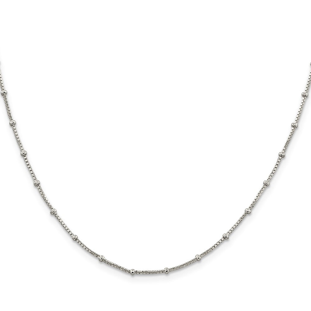 Sterling Silver 1.25mm Fancy Beaded Box ChainQPE22