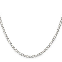 Sterling Silver 3mm Half Round Wire Open Curb ChainQPE32