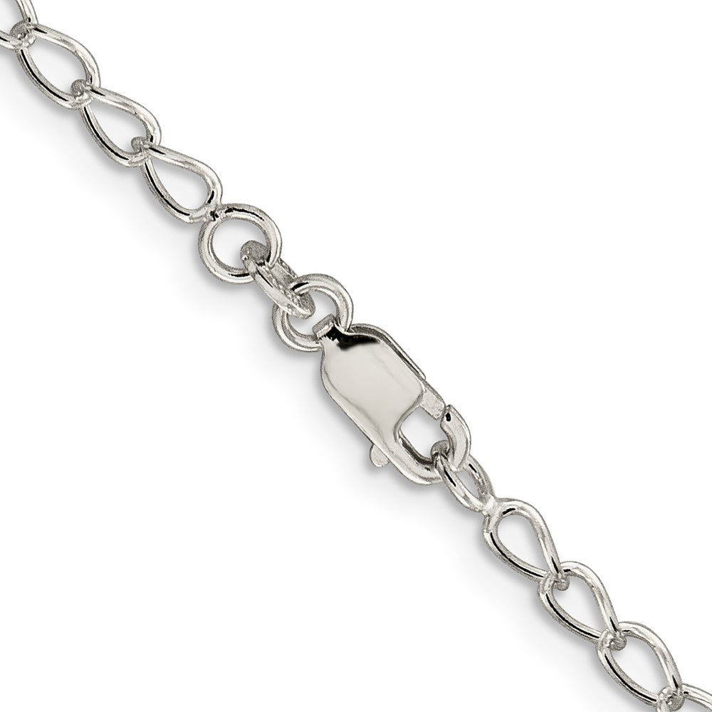 Sterling Silver 3mm Half Round Wire Open Curb ChainQPE32