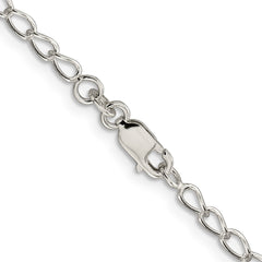 Sterling Silver 3mm Half Round Wire Open Curb ChainQPE32